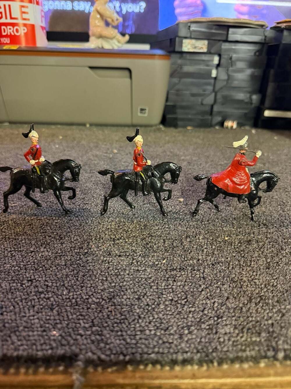 Vintage Hollow Cast Lead Mounted Toy Soldiers - British Lifeguards Cavalry